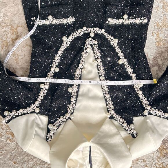 Z.Y Eleonore Faux-Pearl Tweed Mini Dress - Size Medium - Picture 5 of 11